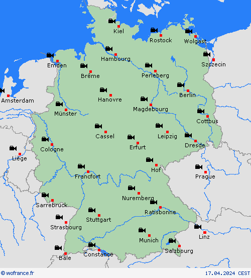 webcam Allemagne Europe Cartes de prévision