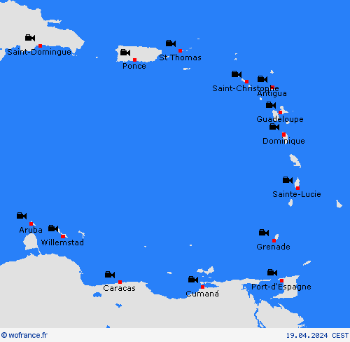 webcam Petites Antilles Amérique centrale Cartes de prévision