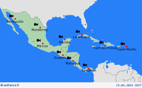 webcam  Amérique centrale Cartes de prévision