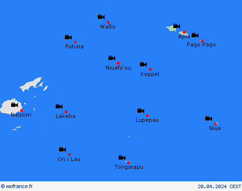 webcam Samoa Océanie Cartes de prévision
