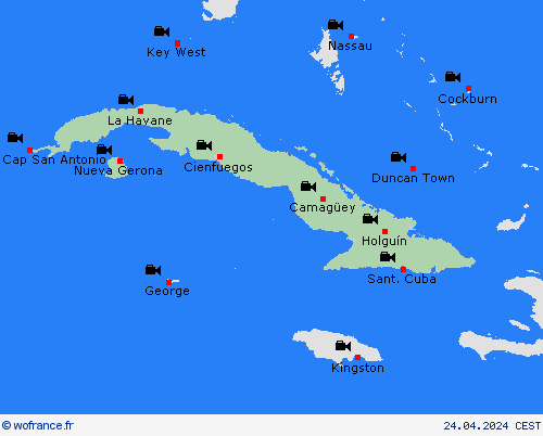 webcam Cuba Amérique centrale Cartes de prévision