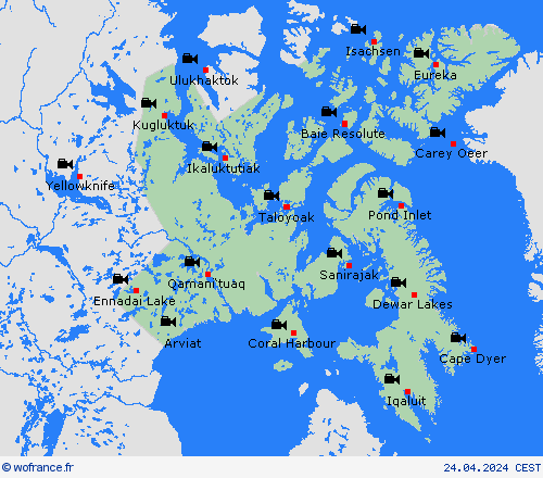 webcam Nunavut Amérique du Nord Cartes de prévision