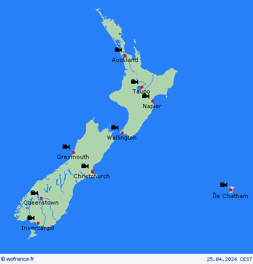 webcam Nouvelle-Zélande Océanie Cartes de prévision