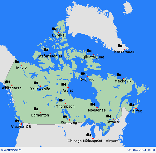 webcam  Amérique du Nord Cartes de prévision