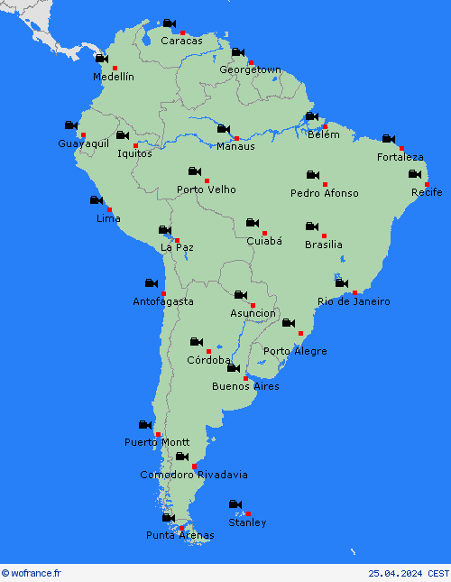 webcam  Amérique du Sud Cartes de prévision