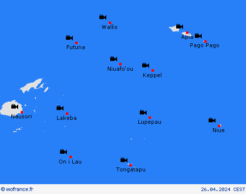 webcam Samoa américaines Océanie Cartes de prévision