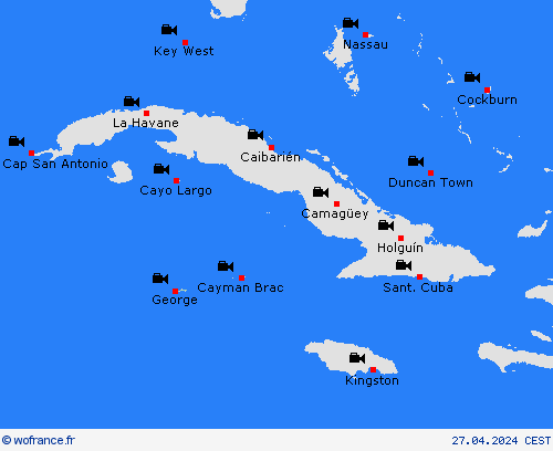 webcam Îles Caïmans Amérique centrale Cartes de prévision