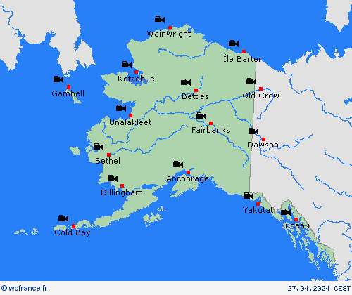 webcam Alaska Amérique du Nord Cartes de prévision