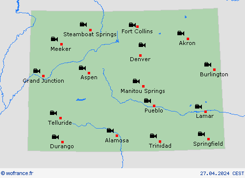 webcam Colorado Amérique du Nord Cartes de prévision