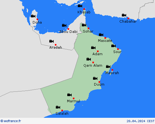 webcam Oman Asie Cartes de prévision