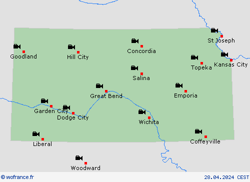 webcam Kansas Amérique du Nord Cartes de prévision