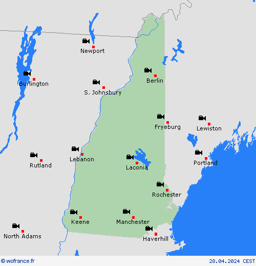 webcam New Hampshire Amérique du Nord Cartes de prévision