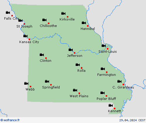 webcam Missouri Amérique du Nord Cartes de prévision