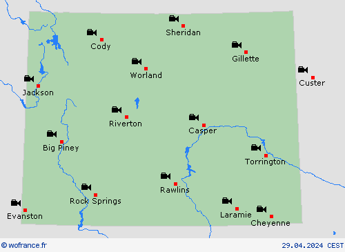 webcam Wyoming Amérique du Nord Cartes de prévision