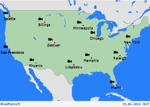 webcam  Amérique du Nord Cartes de prévision