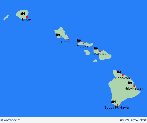webcam Hawaï Amérique du Nord Cartes de prévision