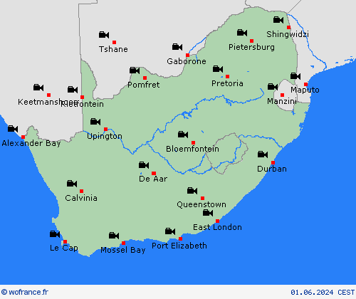 webcam Afrique du Sud Afrique Cartes de prévision