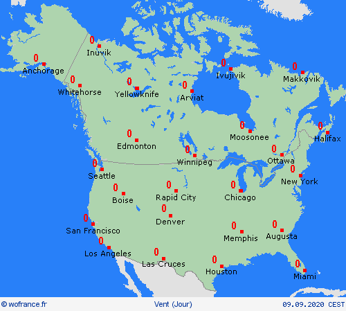 vent  Amérique du Nord Cartes de prévision