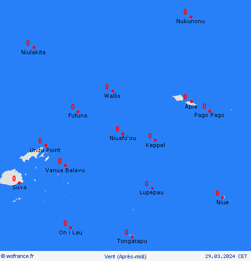vent Wallis-et-Futuna Océanie Cartes de prévision