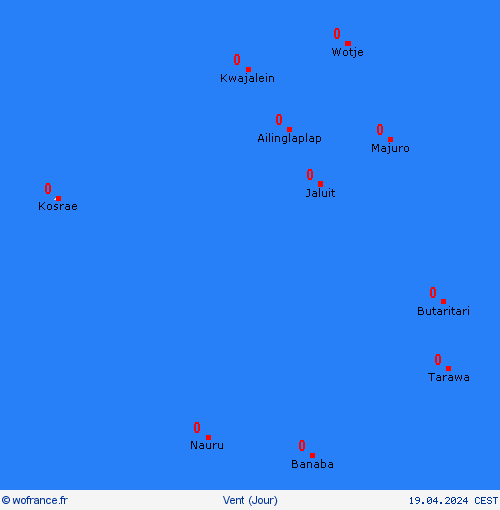 vent Îles Marshall Océanie Cartes de prévision