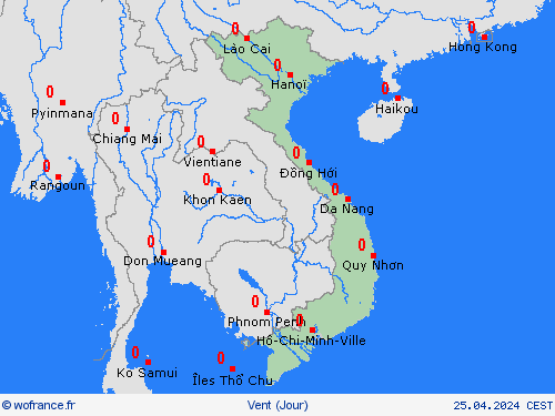 vent Viêt Nam Asie Cartes de prévision
