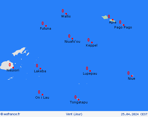 vent Samoa Océanie Cartes de prévision