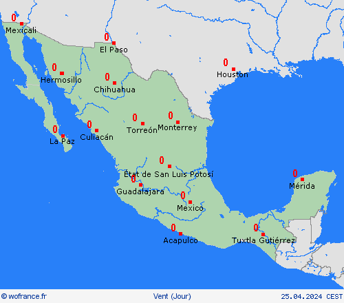 vent Mexique Amérique centrale Cartes de prévision