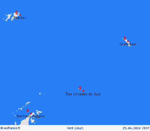 vent Îles Orcades du Sud Amérique du Sud Cartes de prévision
