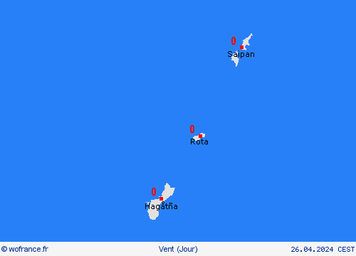 vent Îles Mariannes Océanie Cartes de prévision
