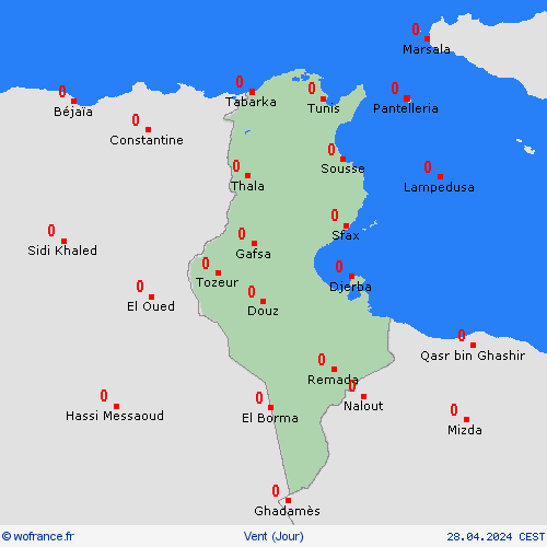 vent Tunisie Afrique Cartes de prévision