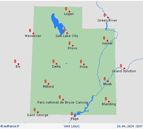 vent Utah Amérique du Nord Cartes de prévision