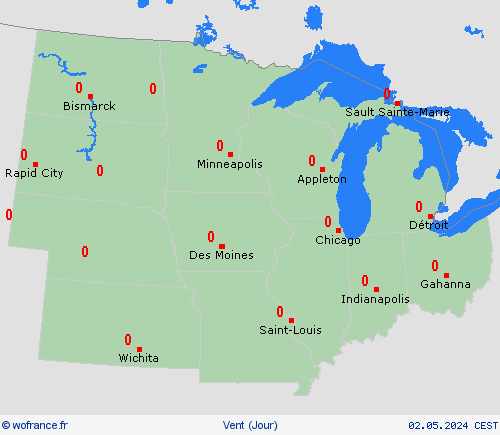 vent  Amérique du Nord Cartes de prévision