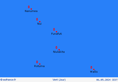 vent Tuvalu Océanie Cartes de prévision