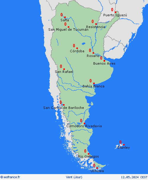 vent Argentine Amérique du Sud Cartes de prévision