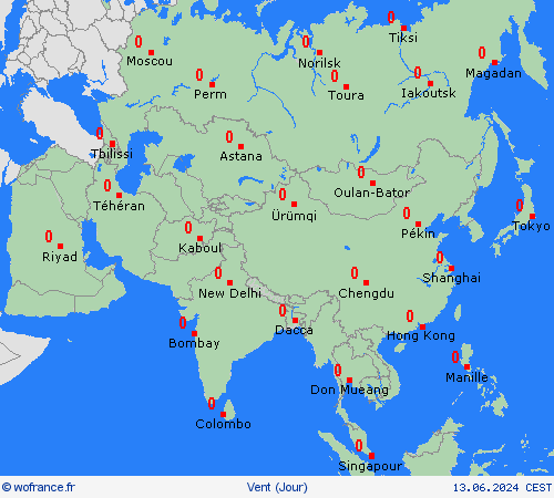 vent  Asie Cartes de prévision