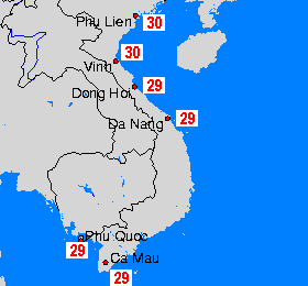 Vietnam Cartes de la température de l’eau